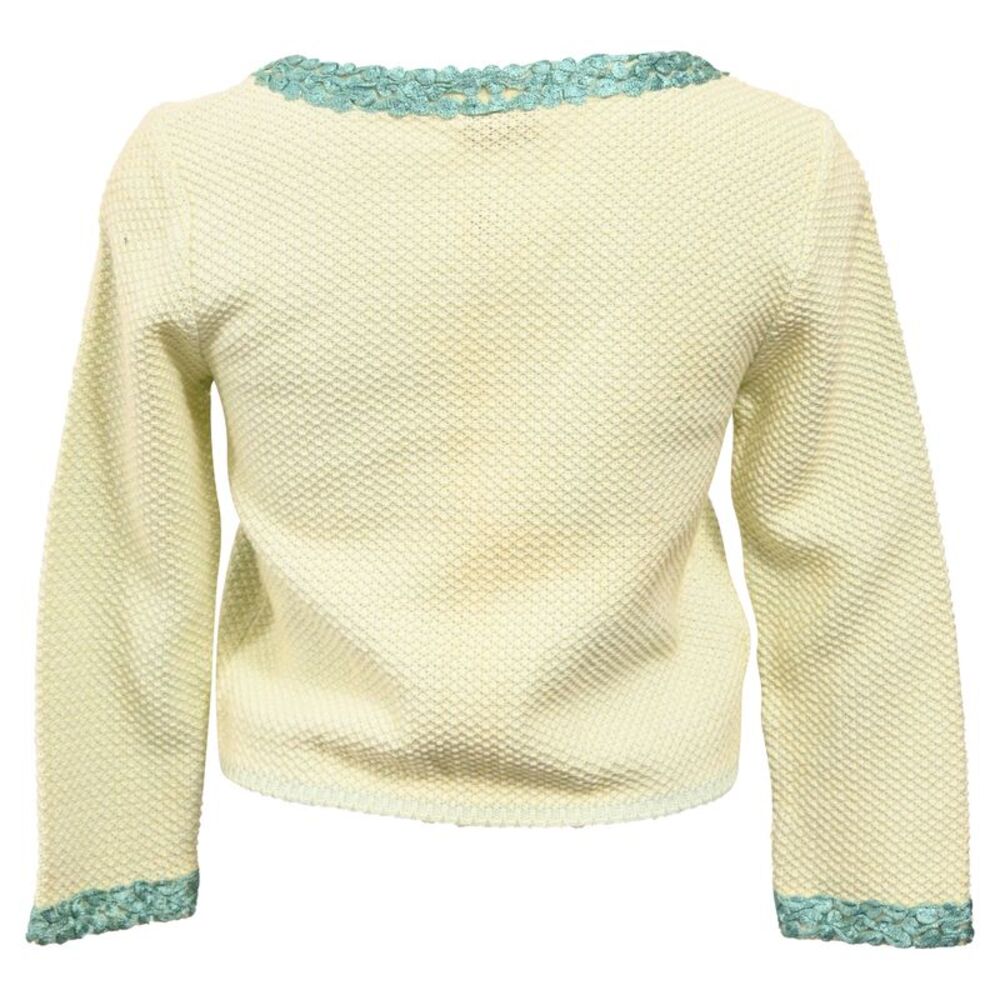 Fendi Knitted Embellished-Buttons Cardigan in Yellow Cotton - Picture 3 of 5